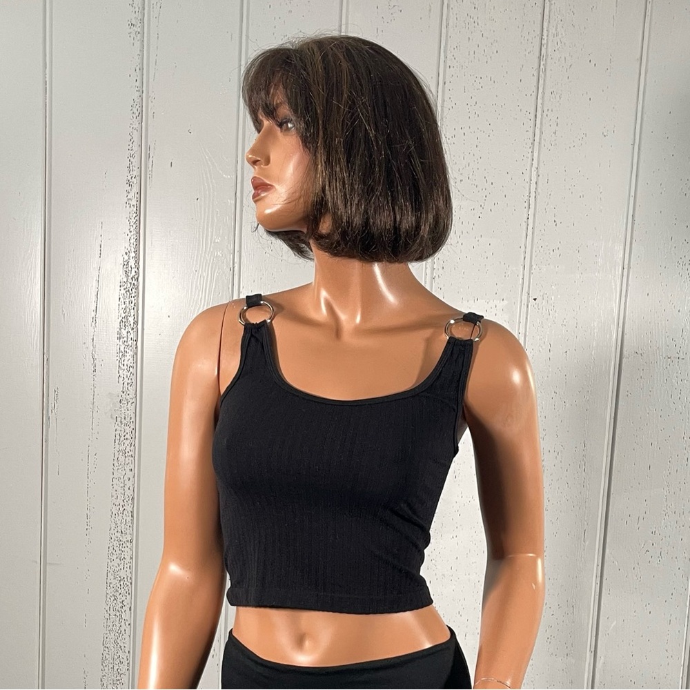 Suzette Collection Women's Black Crop Top Sz O/S